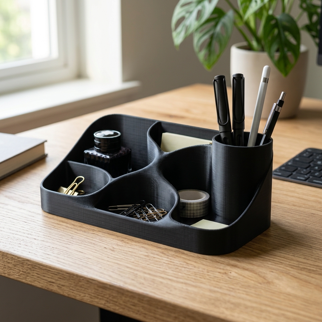 Custom wave desk organizer