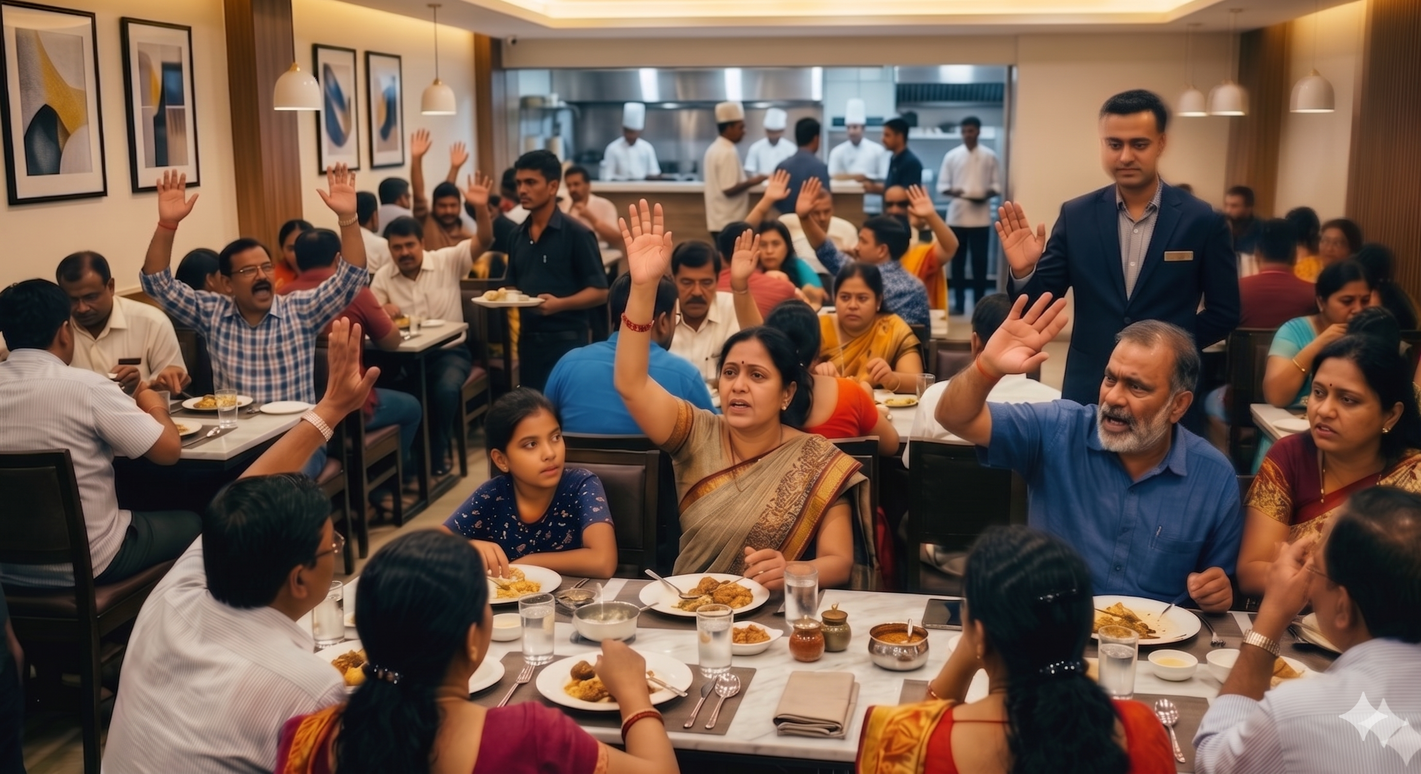 Busy Restaurant Without Ordering System